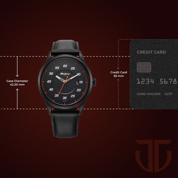 Titan Octane Quartz Analog with Date Black Dial With Black Leather Strap Watch For Men - image number 2
