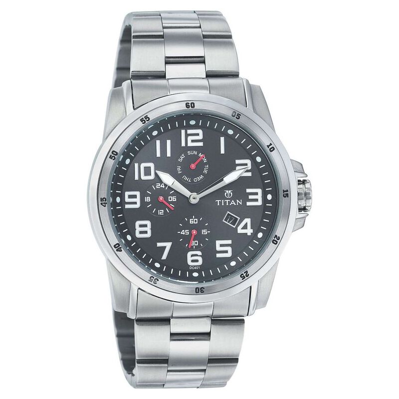 Titan Quartz Multifunction Black Dial Watch for Men
