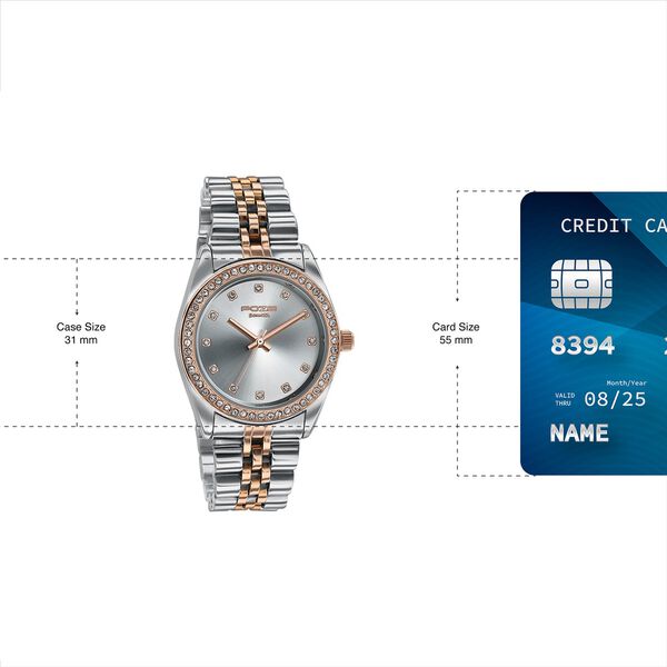 Sonata Poze Quartz Analog Silver Dial Two Toned Colour Stainless Steel Strap Watch For Women - image number 3