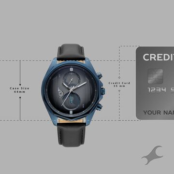 Fastrack Oceanyx 2.0 Chronograph Watch for Men with Grey Dial & Black Leather Strap