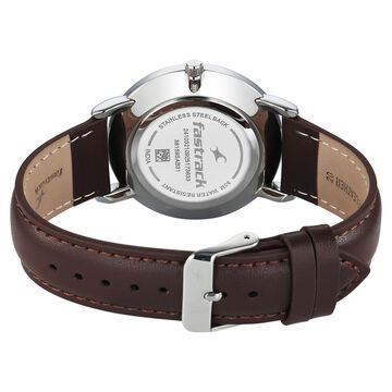 Fastrack Stunners Quartz Analog Blue Dial Blue Leather Strap Watch For Guys