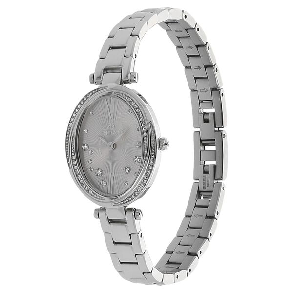 Titan Quartz Analog Purple Dial Stainless Steel Strap Watch for Women - image number 1