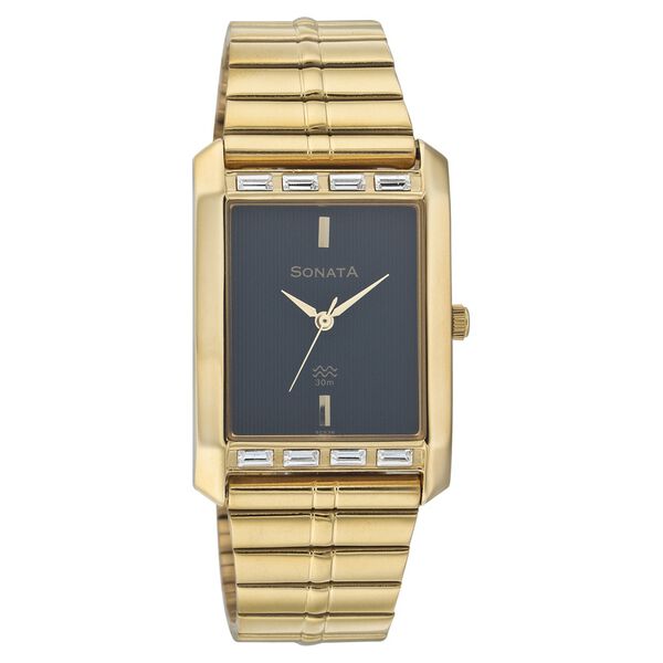 Sonata Quartz Analog Black Dial Strap Watch for Men - image number 0