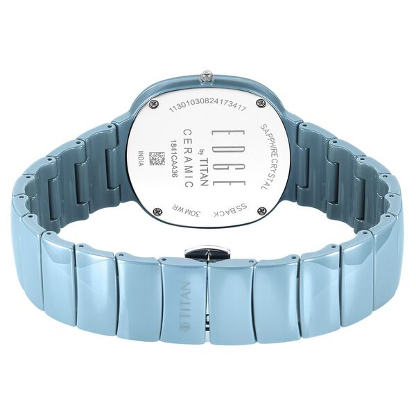 Titan Squircle Camo Quartz Analog Blue Dial Ceramic Strap Watch For Unisex - image number 4