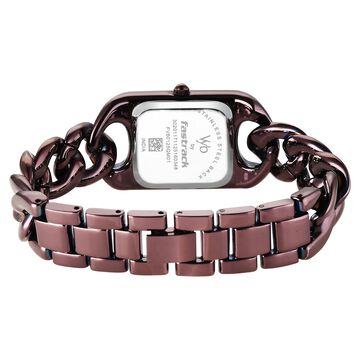 Vyb Prodigy By Fastrack Quartz Analog Brown Dial Brown Metal Strap Watch For Girls