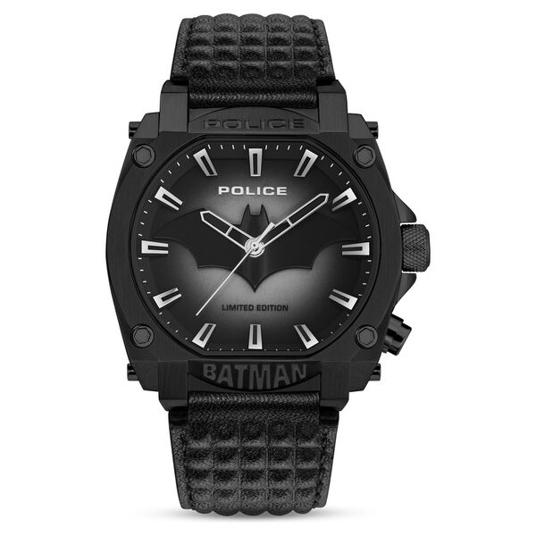 Police X Batman Quartz Analog With Back light Black Dial Leather Strap Watch for Men - image number 0
