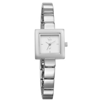 Vyb Successor By Fastrack Quartz Analog White Dial Metal Strap Watch For Girls