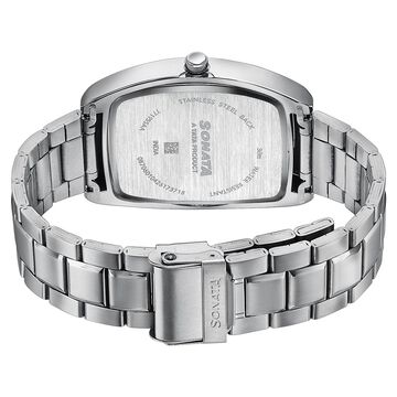 Sonata Ascent Blue Tonneau Watch with Metal Bracelet