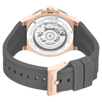 Kenneth Cole Automatic Grey Dial Grey Silicone Strap Watch For Men