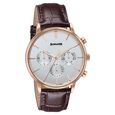 Sonata Festive Quartz Multifunction Silver Dial Brown Leather Strap Watch For Men - image number 1