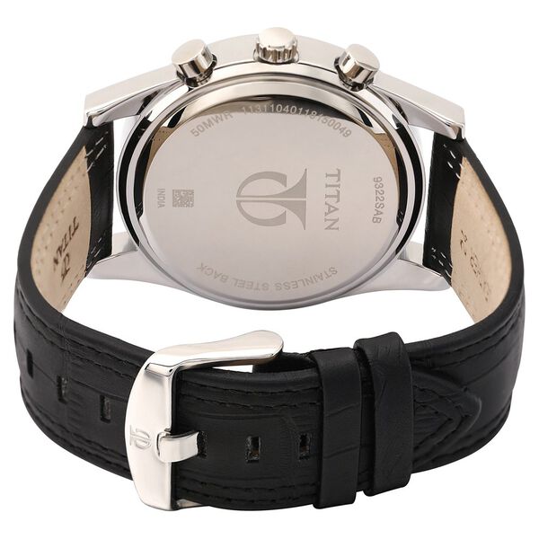 Titan Octane Silver Dial Chrono Leather Strap watch for Men - image number 4