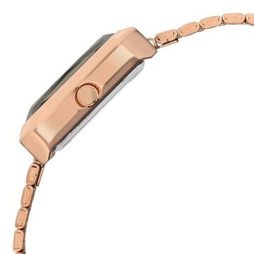 Vyb Flare By Fastrack Quartz Analog Grey Dial Rose Gold Stainless Steel Strap Watch For Girls