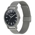 Sonata Poze Quartz Analog Black Round Dial Grey Mesh Strap Watch For Men - image number 3