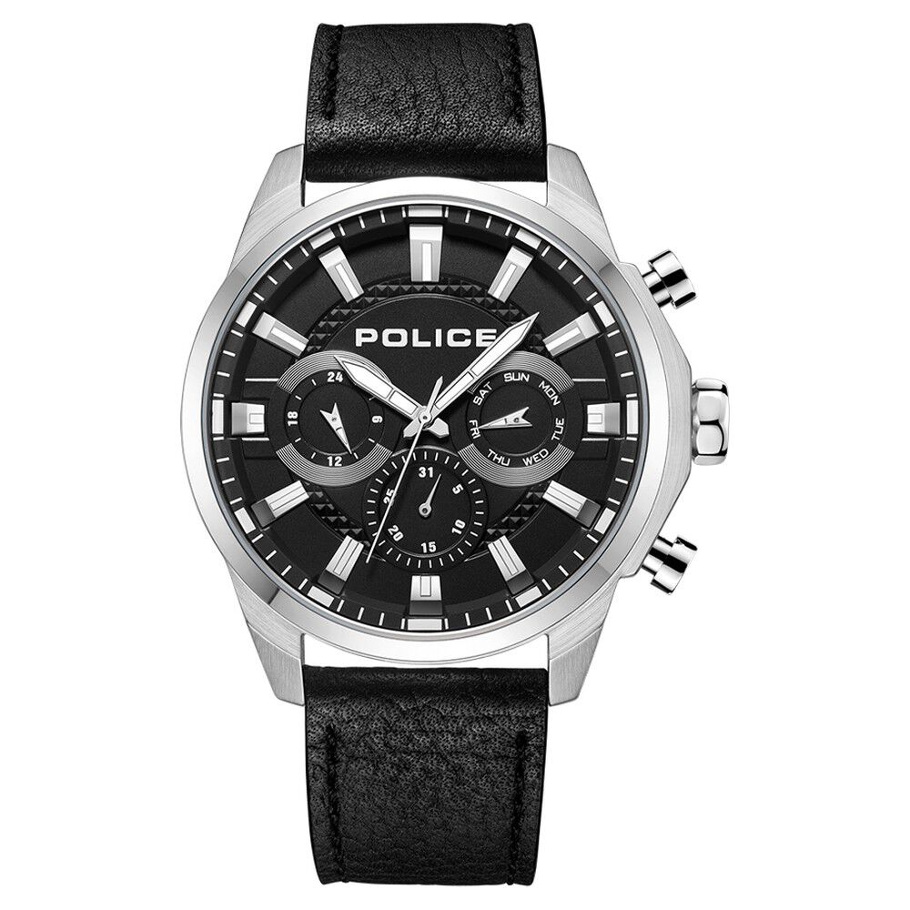 Buy Online Police Black Dial Black Strap Multifunction Watch for