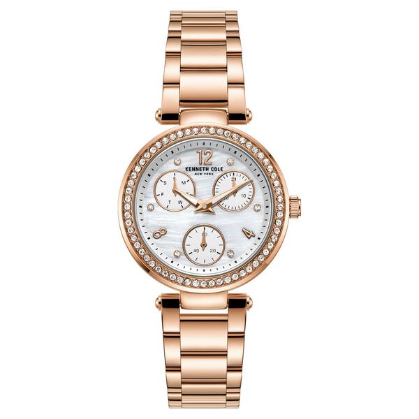 Kenneth Cole Quartz Multifunction Mother of Pearl Dial Stainless Steel Strap Watch for Women - image number 0