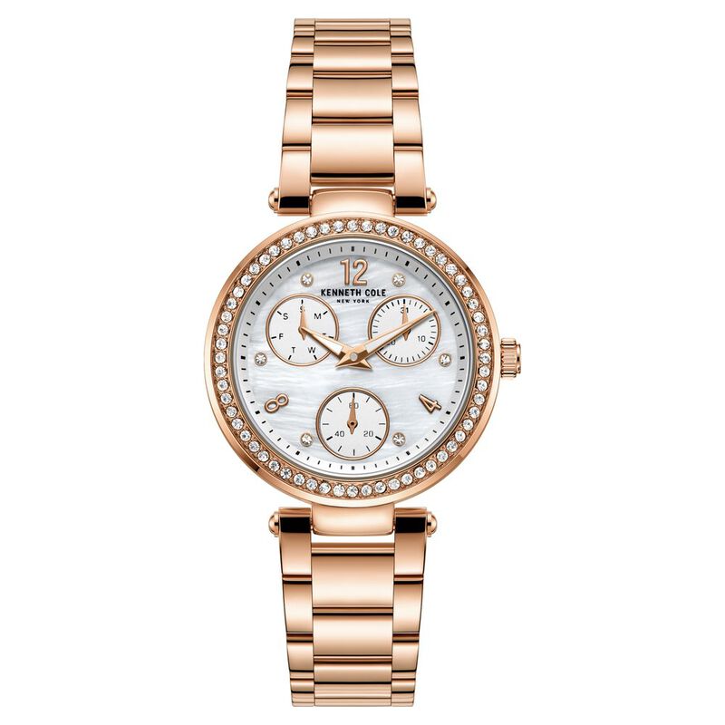 Kenneth Cole Quartz Multifunction Mother of Pearl Dial Stainless Steel Strap Watch for Women - image number 0