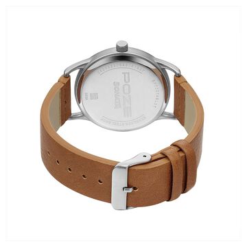 Poze by Sonata Quartz Analog Beige Dial PU Leather Strap Watch for Men