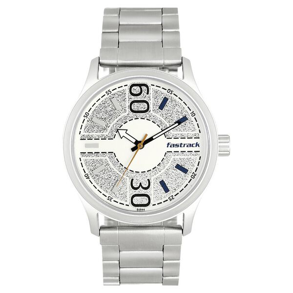 Fastrack Road Trip Quartz Analog White Dial Stainless Steel Strap Watch for Guys - image number 0