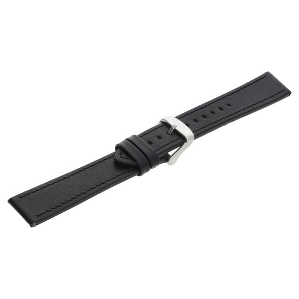 20 mm Black Genuine Leather Strap for Men - image number 3
