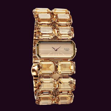 Titan Raga Cocktails Quartz Analog Brown Dial Metal Strap Watch For Women