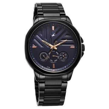 Fastrack Fleek Quartz Multifunction Blue Dial Stainless Steel Strap Watch for Guys