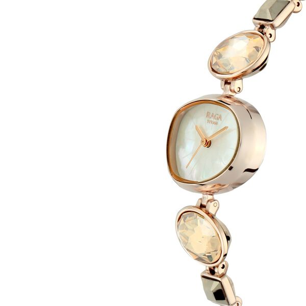 Titan Raga I Am Mother of Pearl Dial Women Watch With Metal Strap - image number 1
