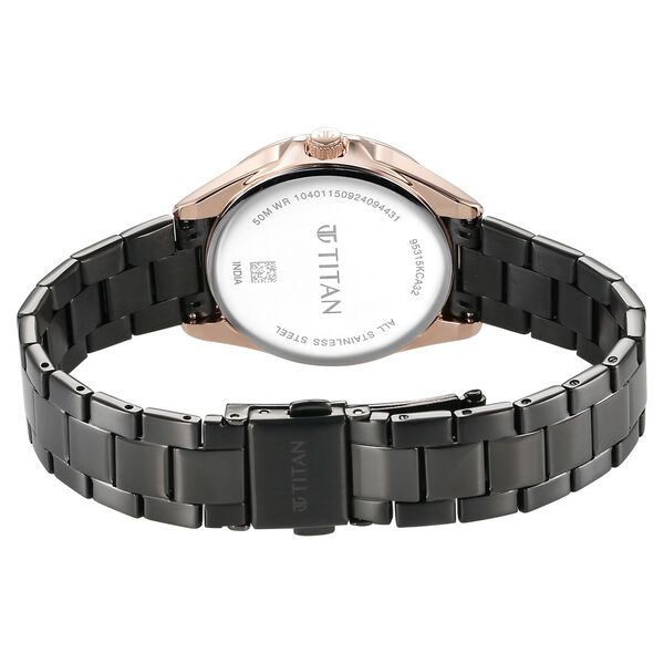 Titan Glamour Quartz Multifunction Grey Dial Grey Stainless Steel Strap Watch For Women - image number 4