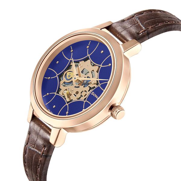 Sonata Unveil Quartz Multifunction Leather Strap Watch for Women - image number 2