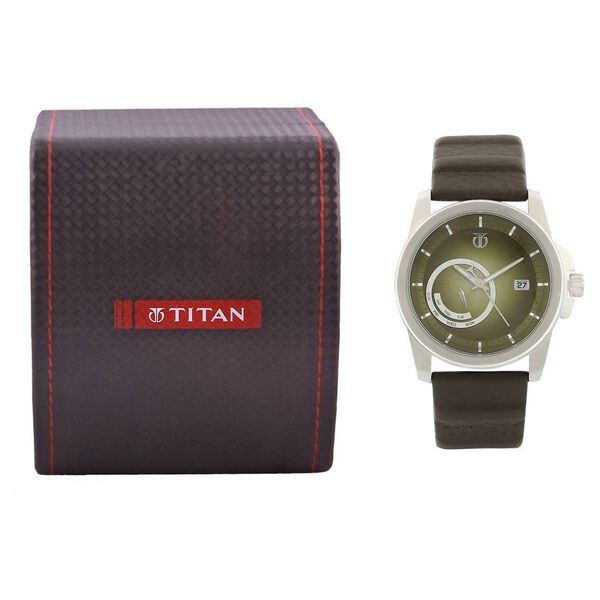 Titan Quartz Analog with Date Green Dial Watch for Men - image number 4