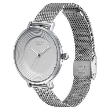 Sonata Poze Quartz Analog Silver Dial Mesh Strap Watch for Women