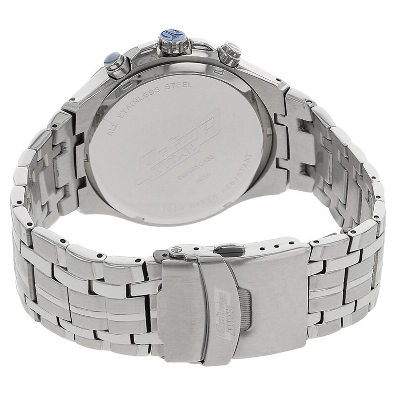 Titan Quartz Chronograph Blue Dial Metal Strap Watch for Men - image number 3