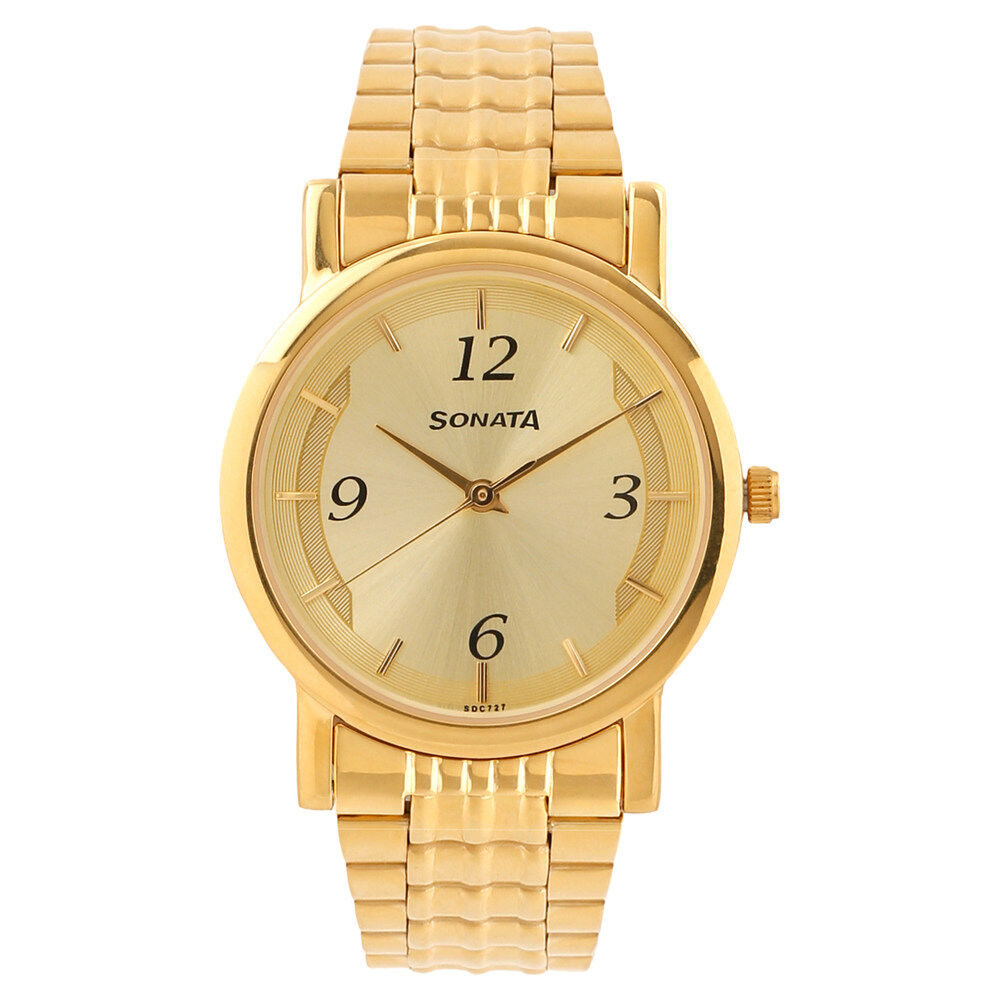 Sonata watch top for men golden