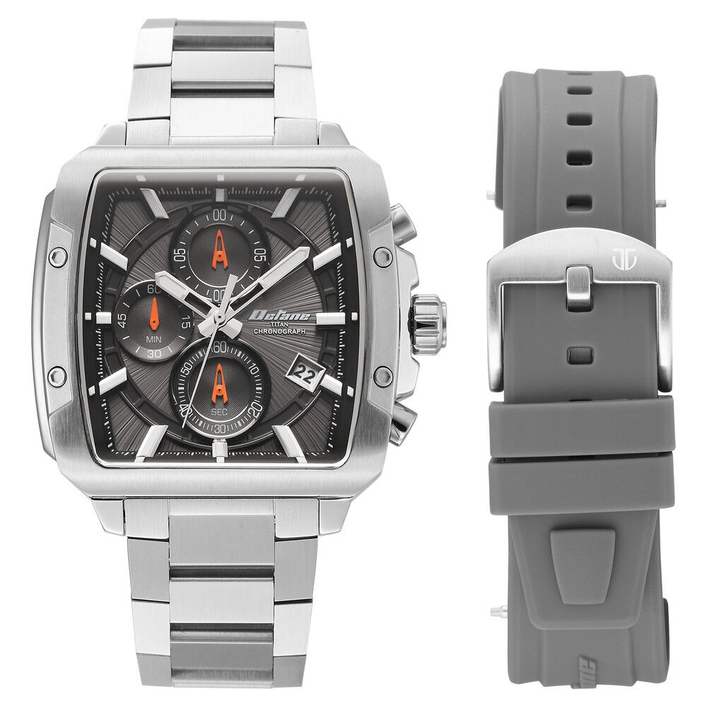Octane Velocity Sporty Black Dial Tonneau Stainless Steel Watch For Men-image-21