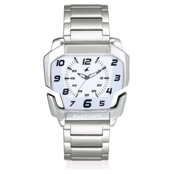 Fastrack Quartz Analog Silver Dial Stainless Steel Strap Watch for Guys - image number 0
