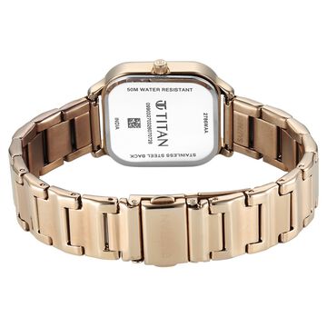 Titan Neo Quartz Analog with Date Champagne Dial Rose Gold Metal Strap Watch For Women