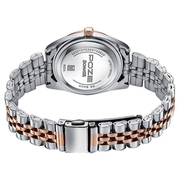 Sonata Poze Quartz Analog Silver Dial Two Toned Colour Stainless Steel Strap Watch For Women - image number 6