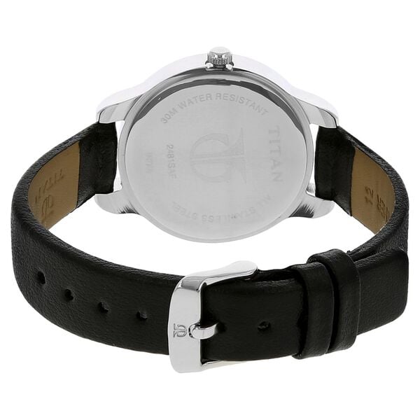 Titan Quartz Analog Silver Dial Leather Strap Watch for Women - image number 3