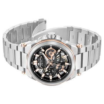 Kenneth Cole Automatic With Self Winding Automatic With Self Winding Black Dial Stainless Steel Strap Watch For Men