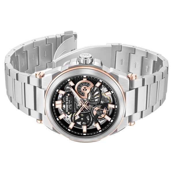 Kenneth Cole Automatic With Self Winding Automatic With Self Winding Black Dial Stainless Steel Strap Watch For Men - image number 1