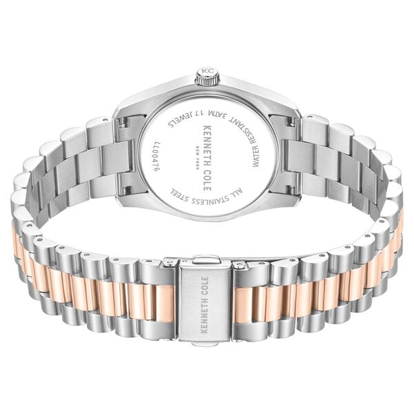 Kenneth Cole Mechanical Hand Wound Analog Mechanical Rose Gold Dial With Two Toned Stainless Steel Strap Watch For Women - image number 4