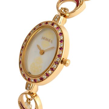 Titan Nebula Jewels 18k Gold Analog with Diamonds and Rubies Watch for Women