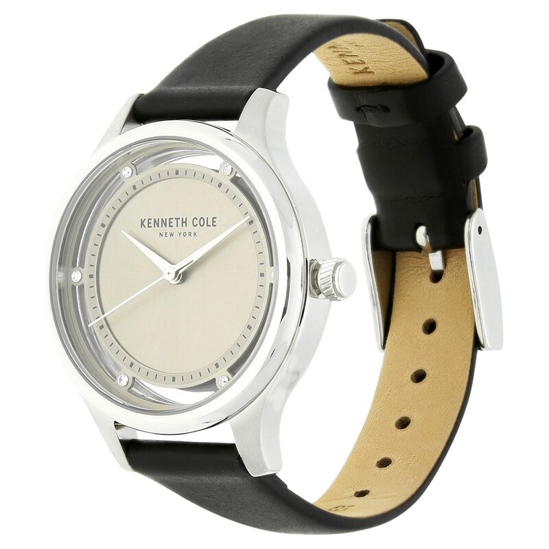 Kenneth Cole Quartz Analog Grey Dial Leather Strap Watch for Women - image number 1