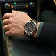 Titan Regalia Opulent Offset Second Hand Green Dial Rose Gold And Black Bimetal Strap Watch For Men - image number 7