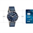 Sonata Poze Quartz Analog Blue Dial Blue Leather Strap Watch For Men - image number 3