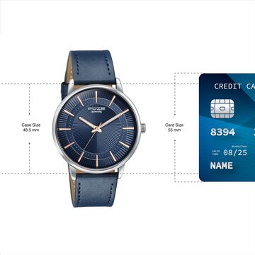 Sonata Poze Quartz Analog Blue Dial Blue Leather Strap Watch For Men
