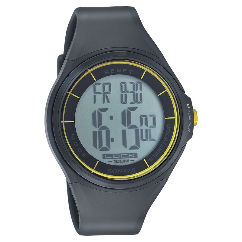 SF Digital Dial Black Plastic Strap Watch for Men