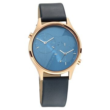 Fastrack Tripster Quartz Analog Blue Dial Leather Strap Watch for Girls