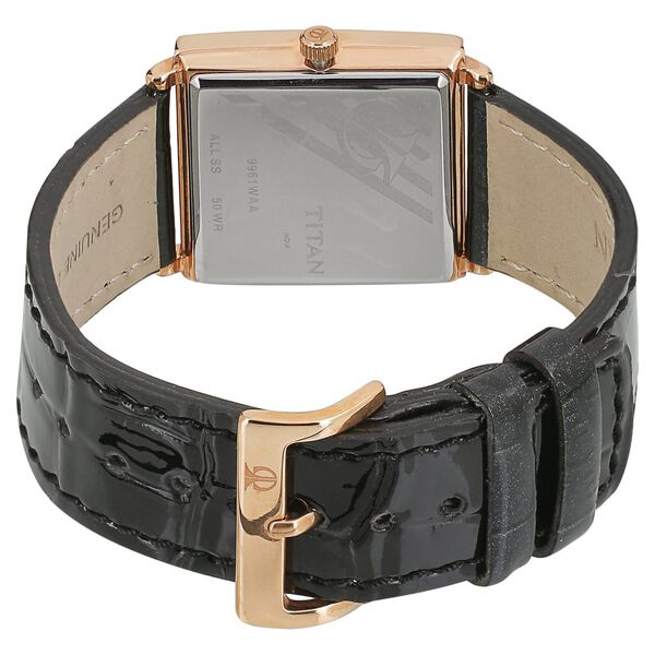 Titan Quartz Analog with Date Grey Dial Leather Strap Watch for Women - image number 3