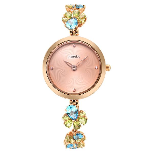 Titan Nebula Jewels 18k Rose Gold Analog with Diamonds studded Indices Watch for Women - image number 1