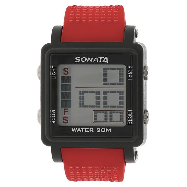 SF Digital Dial Red Plastic Strap Watch for Men - image number 0